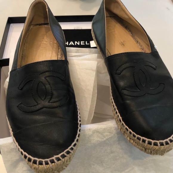 Chanel Espadrilles CC Black Lambskin. Size 40 - Picture 11 of 14